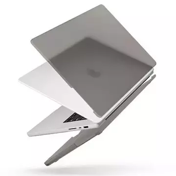 Laptoptasche UNIQ Claro für MacBook Pro 16" (2021) transparent grau/rauch mattgrau