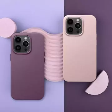 Leder Mag Cover Hülle kompatibel mit MagSafe für Apple iPhone 15 Pro Max rosa