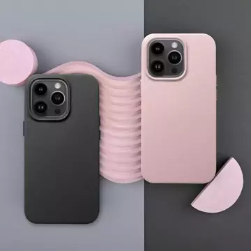 Leder Mag Cover Hülle kompatibel mit MagSafe für Apple iPhone 15 rosa