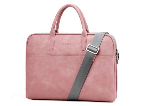 Ledertasche J.QMEI Laptophülle 15 "für MacBook Air / Pro Pink