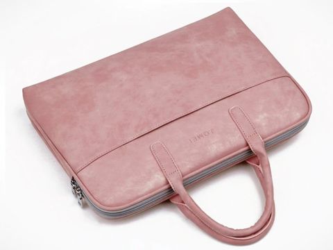 Ledertasche J.QMEI Laptophülle 15 "für MacBook Air / Pro Pink