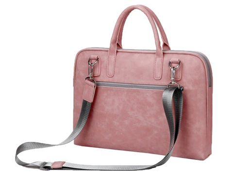 Ledertasche J.QMEI Laptophülle 15 "für MacBook Air / Pro Pink