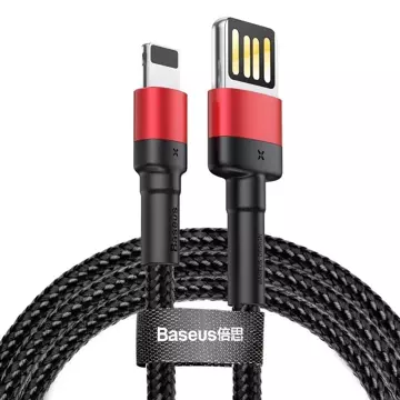 Lightning USB Kabel (doppelseitig) Baseus Cafule 2.4A 1m (schwarz-rot)