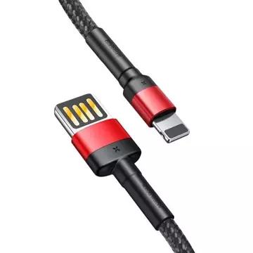 Lightning USB Kabel (doppelseitig) Baseus Cafule 2.4A 1m (schwarz-rot)