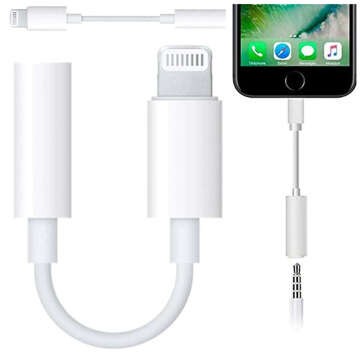 Lightning auf Miniklinke 3,5 mm Audioadapter für iPhone Adapter J-002 Weiß