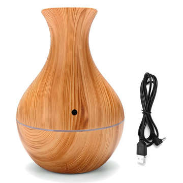 Luftbefeuchter 2in1 Aromatherapie Aroma Diffusor LED RGB 130ml Hellbraun