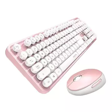 MOFII Sweet 2.4G Kabelloses Tastatur-Maus-Set (Weiß-Pink)