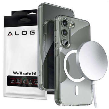 MagSafe Alogy Ring Mag Clear Case für Samsung Galaxy S23 Plus Qi-Ladegeräte Transparent