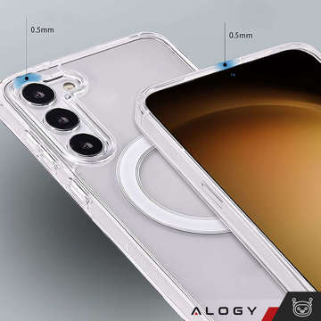 MagSafe Alogy Ring Mag Clear Case für Samsung Galaxy S23 Qi-Ladegeräte, transparent