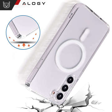 MagSafe Alogy Ring Mag Clear Case für Samsung Galaxy S23 Qi-Ladegeräte, transparent