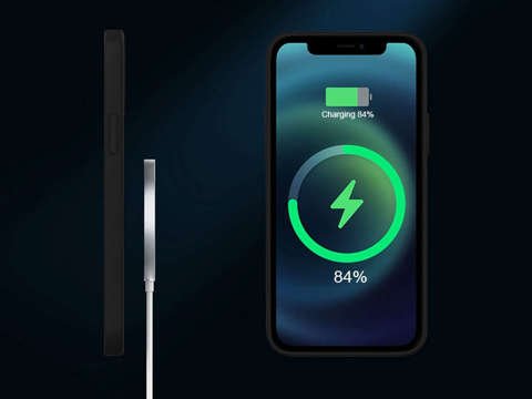 MagSafe Alogy Ultra Slim Mag Case für Qi-Ladegeräte für iPhone 12 Mini Black