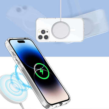 MagSafe Case Ultra Slim Mag Alogy for Qi für Apple iPhone 14 Pro transparentes Qi-Ladegerät