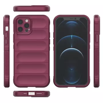 Magic Shield Case Hülle für iPhone 12 Pro elastische Panzerhülle bordeaux