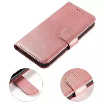 Magnet Case Elegante Schutzhülle mit Überschlag und Standfunktion für Samsung Galaxy A03s (166,5) pink