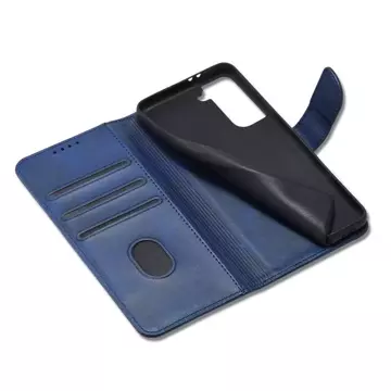 Magnet Case elegante Hülle mit Überschlag und Standfunktion für Samsung Galaxy S22 (S22 Plus) blau