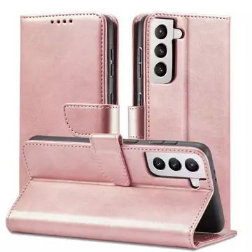 Magnet Case elegante Hülle mit Überschlag und Standfunktion für Samsung Galaxy S22 (S22 Plus) pink