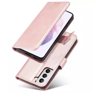 Magnet Case elegante Hülle mit Überschlag und Standfunktion für Samsung Galaxy S22 (S22 Plus) pink