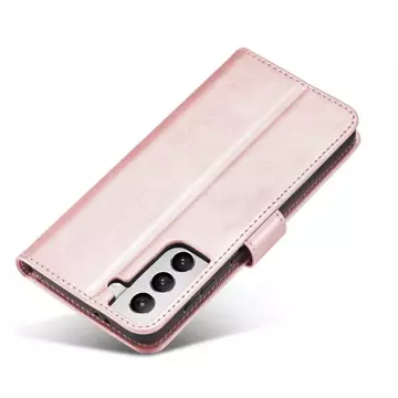 Magnet Case elegante Hülle mit Überschlag und Standfunktion für Samsung Galaxy S22 (S22 Plus) pink