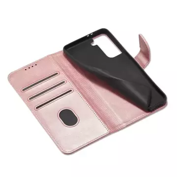 Magnet Case elegante Hülle mit Überschlag und Standfunktion für Samsung Galaxy S22 (S22 Plus) pink