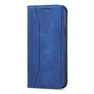 Magnet Fancy Case Case für iPhone 12 Pro Max Tasche Kartenetui Kartenhalter Blau