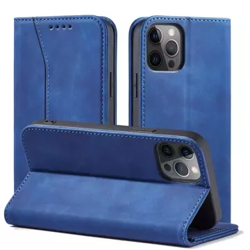 Magnet Fancy Case Case für iPhone 12 Pro Max Tasche Kartenetui Kartenhalter Blau