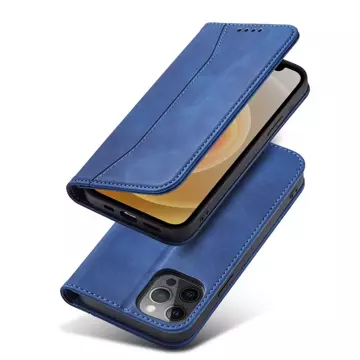 Magnet Fancy Case Case für iPhone 12 Pro Max Tasche Kartenetui Kartenhalter Blau