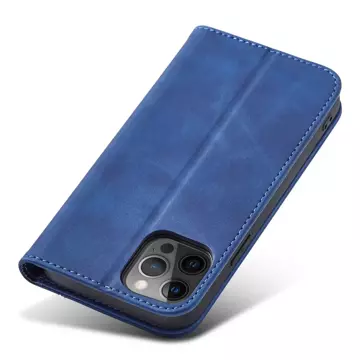 Magnet Fancy Case Case für iPhone 12 Pro Max Tasche Kartenetui Kartenhalter Blau