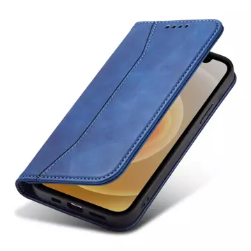 Magnet Fancy Case Case für iPhone 12 Pro Max Tasche Kartenetui Kartenhalter Blau