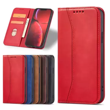 Magnet Fancy Case Case für iPhone 13 Pro Max Tasche Brieftasche Kartenhalter Rot