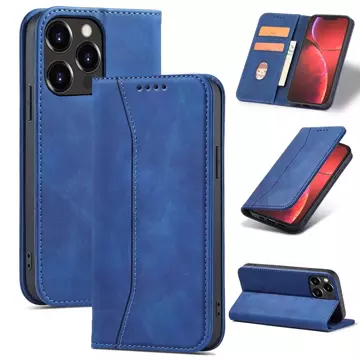 Magnet Fancy Case Case für iPhone 13 Pro Max Tasche Kartenetui Kartenhalter Blau