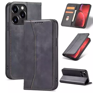 Magnet Fancy Case Case für iPhone 13 Pro Max Tasche Kartenetui Kartenhalter Schwarz