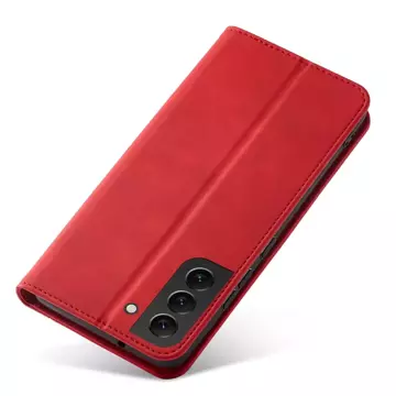 Magnet Fancy Case Cover für Samsung Galaxy S22 (S22 Plus) Tasche Brieftasche Kartenhalter Rot