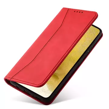 Magnet Fancy Case Cover für Samsung Galaxy S22 (S22 Plus) Tasche Brieftasche Kartenhalter Rot