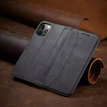 Magnet Fancy Case Hülle für iPhone 12 Pro Tasche Kartenetui Kartenständer Schwarz