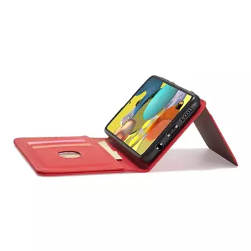 Magnet Kartenetui Hülle für Samsung Galaxy A12 5G Tasche Geldbörse Kartenhalter Rot