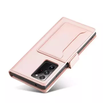 Magnet Kartenetui Hülle für Samsung Galaxy S22 Ultra Cover Card Wallet Kartenhalter Pink