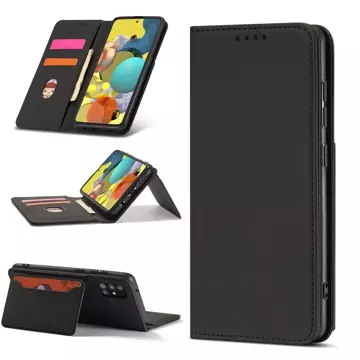 Magnet Kartenetui für Samsung Galaxy A12 5G Tasche Brieftasche Kartenhalter schwarz