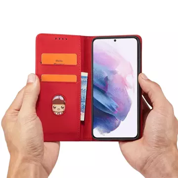 Magnet Kartenetui für Samsung Galaxy S22 (S22 Plus) Etui Geldbörse Kartenhalter Rot