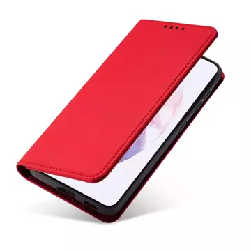 Magnet Kartenetui für Samsung Galaxy S22 (S22 Plus) Etui Geldbörse Kartenhalter Rot