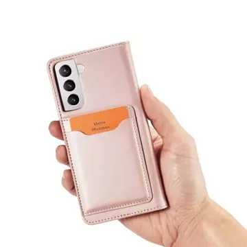 Magnet Kartenetui für Samsung Galaxy S22 (S22 Plus) Tasche Geldbörse Kartenhalter Pink