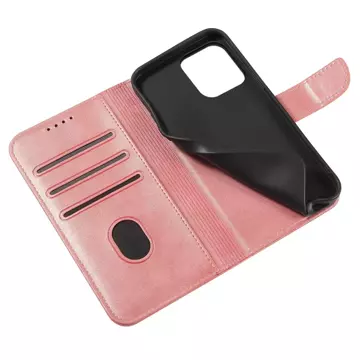 Magnet Phone Case für iPhone 13 Elegante Schutzhülle mit Flip-Cover und Standfunktion Pink