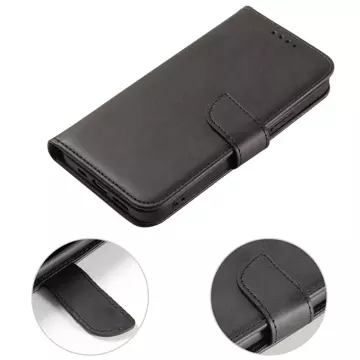 Magnet Phone Case für iPhone 13 Pro Max elegante Hülle mit Flipcover und Standfunktion schwarz