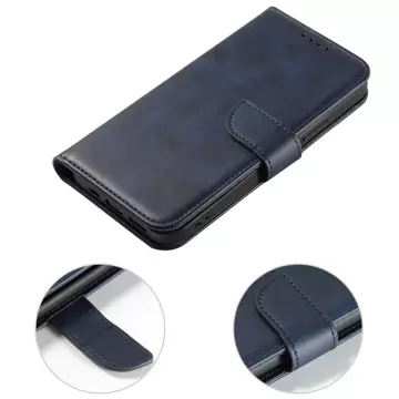 Magnet Phone Case für iPhone 14 Pro elegante Hülle mit Flipcover und Standfunktion blau