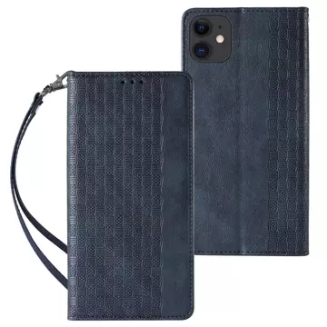 Magnet Strap Case Hülle für iPhone 12 Tasche Geldbörse Mini Lanyard Anhänger Blau