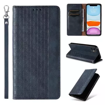 Magnet Strap Case Hülle für iPhone 12 Tasche Geldbörse Mini Lanyard Anhänger Blau