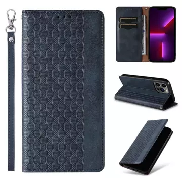 Magnet Strap Case Hülle für iPhone 13 Pro Max Tasche Geldbörse Mini Lanyard Anhänger Blau