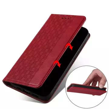 Magnetband Hülle Hülle für Samsung Galaxy A12 5G Tasche Geldbörse Mini Lanyard Anhänger Rot