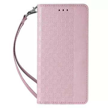 Magnetband Hülle Hülle für Samsung Galaxy S22 (S22 Plus) Tasche Geldbörse Mini Lanyard Anhänger Pink