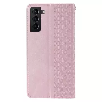 Magnetband Hülle Hülle für Samsung Galaxy S22 (S22 Plus) Tasche Geldbörse Mini Lanyard Anhänger Pink