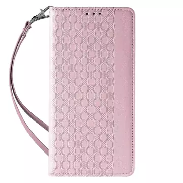 Magnetband-Hülle für iPhone 13 Pro Max Tasche Brieftasche Mini-Lanyard-Anhänger Pink